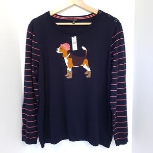 Talbots Beagle Dog Womens Size 2X Petite Sweater